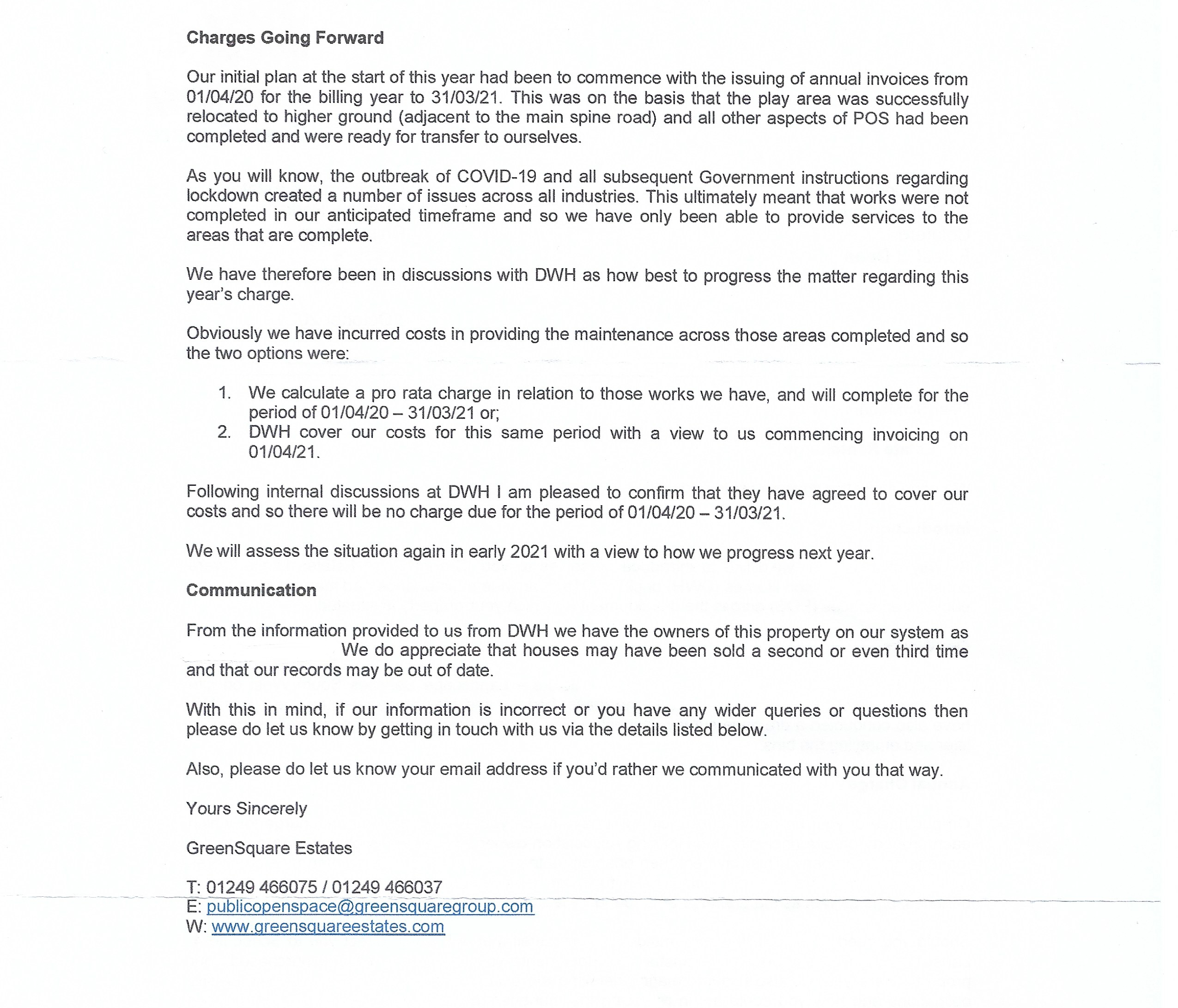 GreenSquare letter page 2
